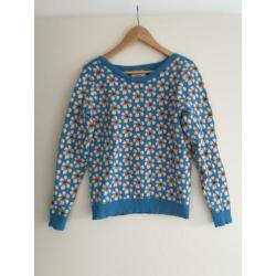 Trui 4ff 4 funky flavours L bloemen blauw Buenos Aires