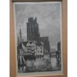 DORDRECHT, Mooi klein etsje, Kerk en Haven, OP MATTHES