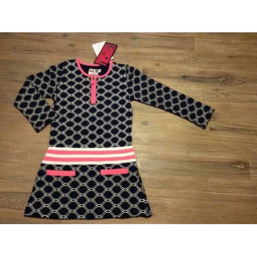 Nieuw jurk LoFff jurkje meisje merk blauw roze 98