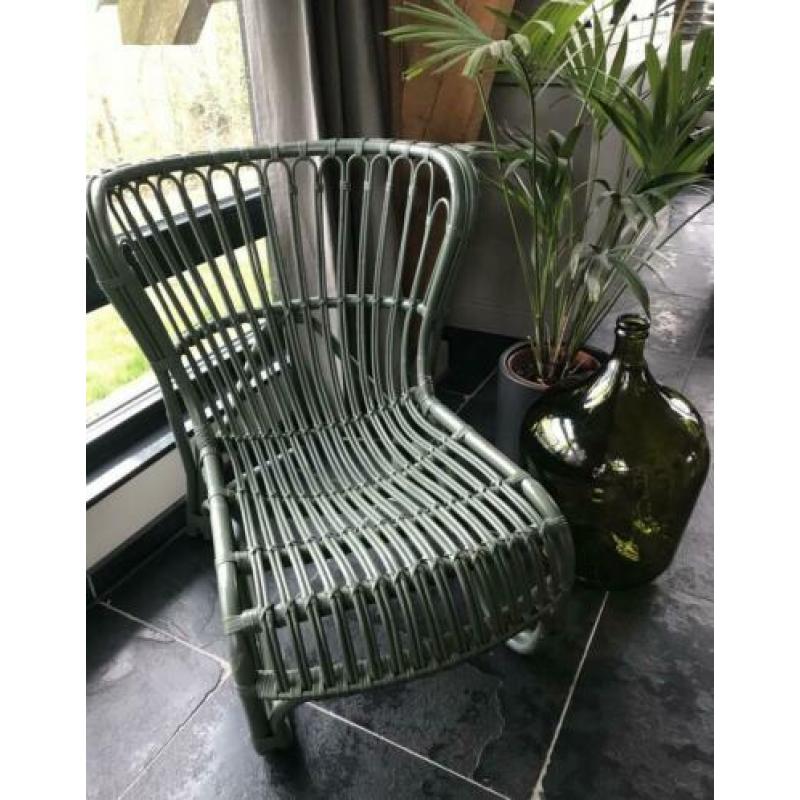 Fauteuil Nienke rotan groen izgs!