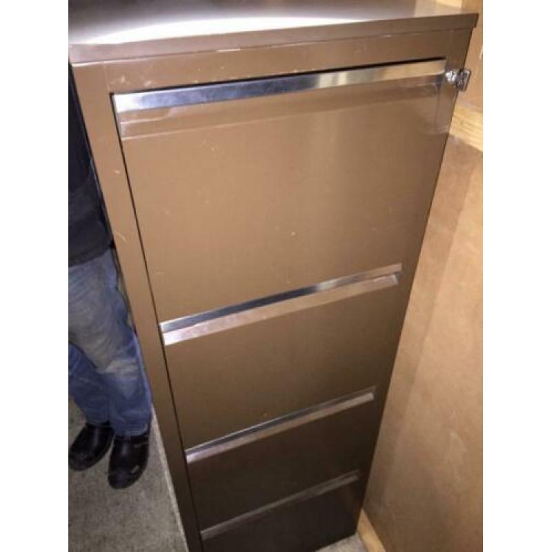 Stalen kasten, Archiefkasten, Ladekasten, Gispen, vintage