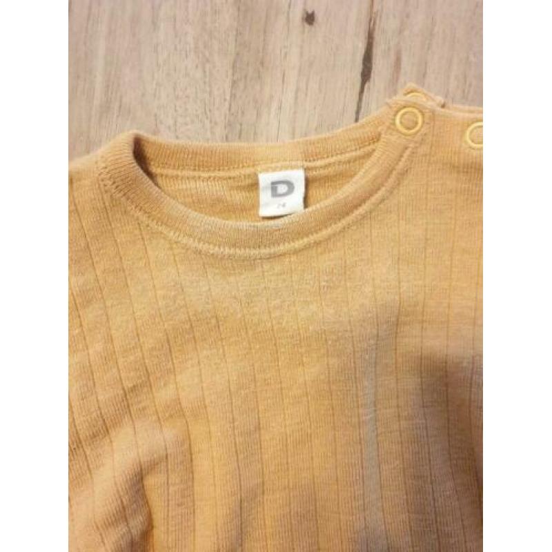 Wollen Dilling shirt okergeel maat 74
