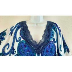 Nieuwe Geweldige Blauwe/Witte DRESSKINI Kaftan Mt 2- 46/50