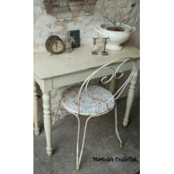 brocante oude Franse tuinstoel / stoeltje / ijzeren stoel
