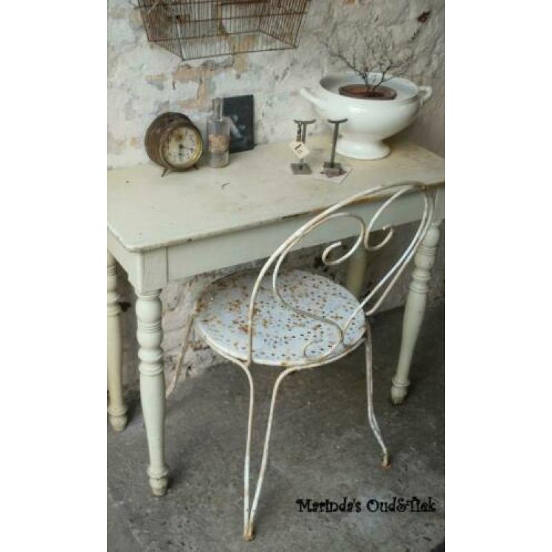 brocante oude Franse tuinstoel / stoeltje / ijzeren stoel