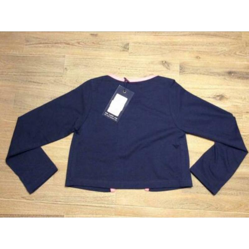 Nieuw vestje LoFff blauw met roze bies meisje merk 110/116