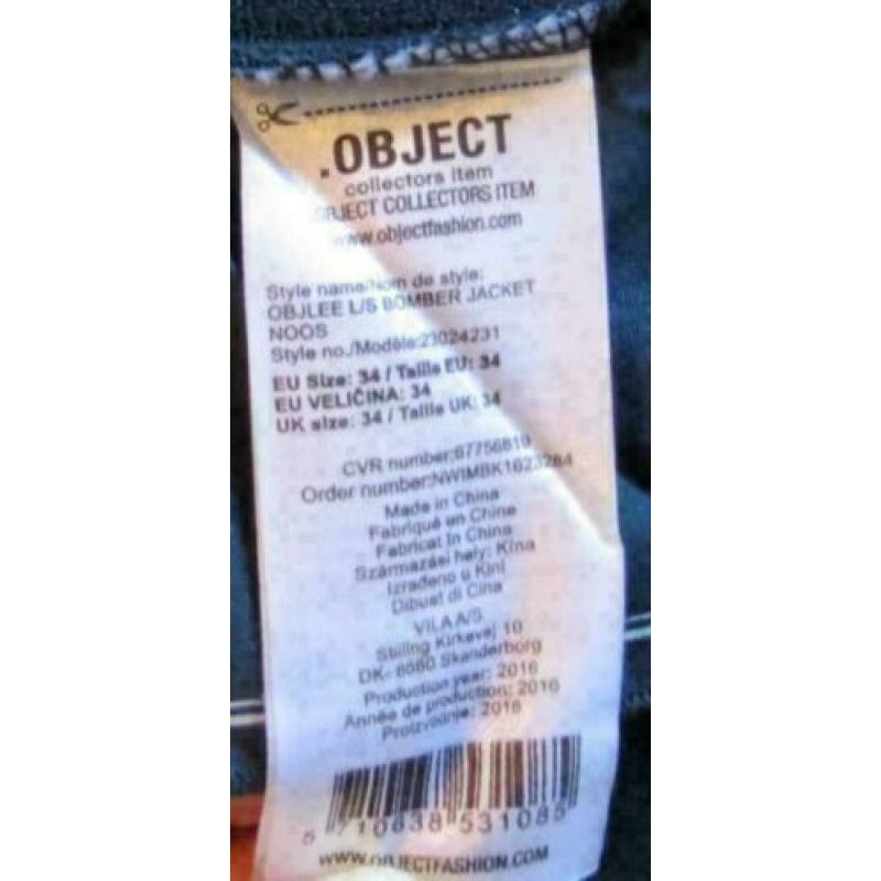 Object collectors item blauw bomber jacket maat 34 maat XS