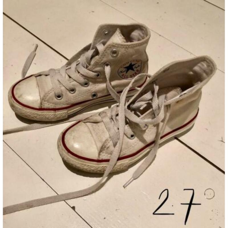 tijdloze witte all star gympen in maat 27 ( +24 +26)