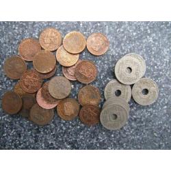Munten van Ned. Indië ½- en 5-cent stukken