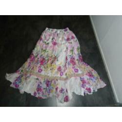 Made in India Ibiza Gebloemde Katoen Maxi Lang Rok mt M/L