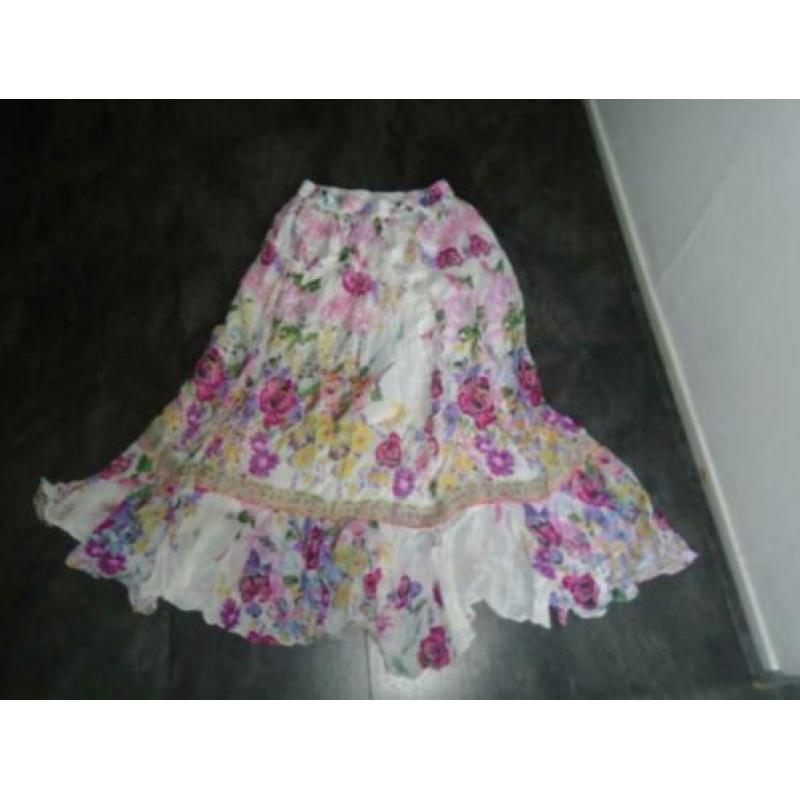 Made in India Ibiza Gebloemde Katoen Maxi Lang Rok mt M/L