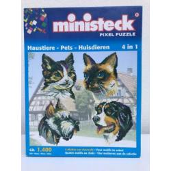 Ministeck Pixel Puzzle 4 in 1 Huisdieren