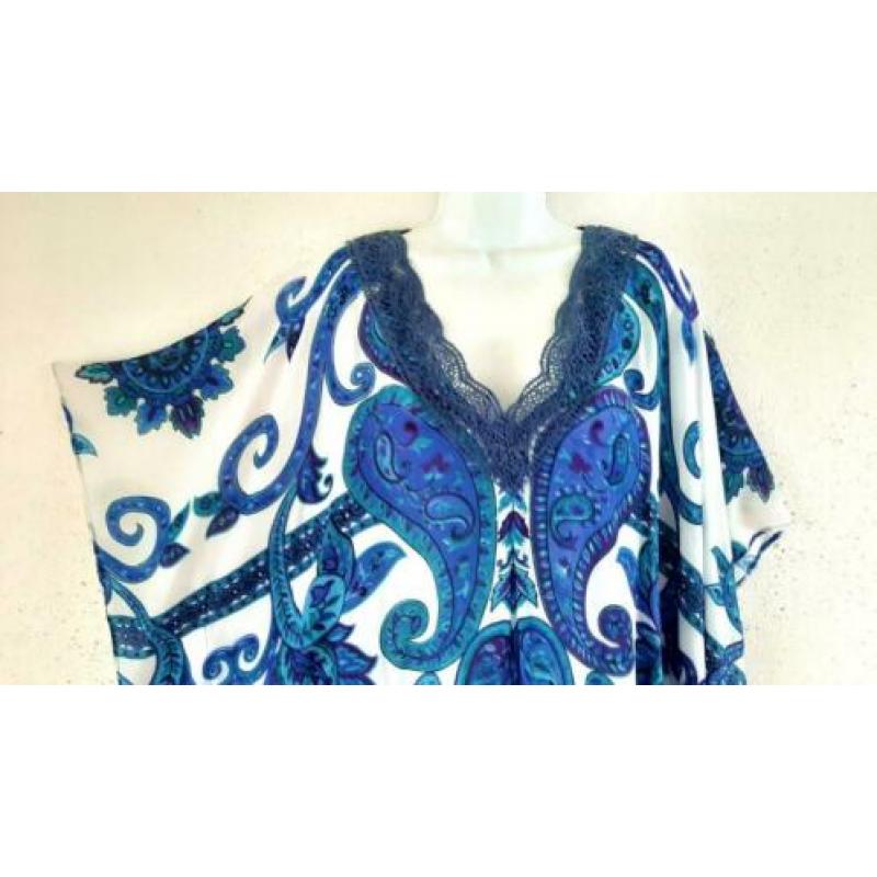 Nieuwe Geweldige Blauwe/Witte DRESSKINI Kaftan Mt 2- 46/50