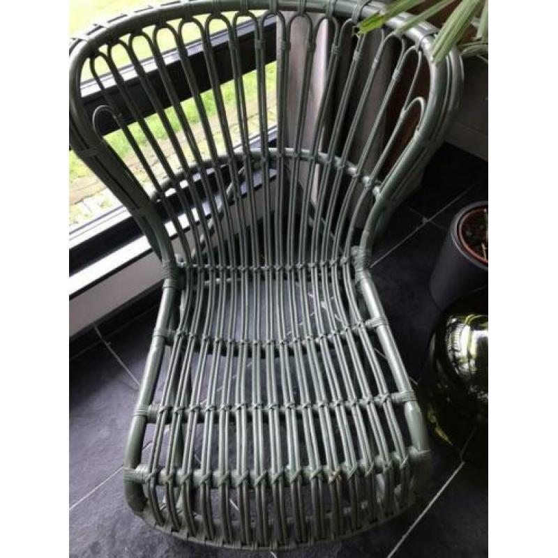 Fauteuil Nienke rotan groen izgs!