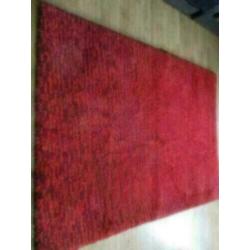 vloerkleed wol rood paars gemeleerd design jaren 70 retro