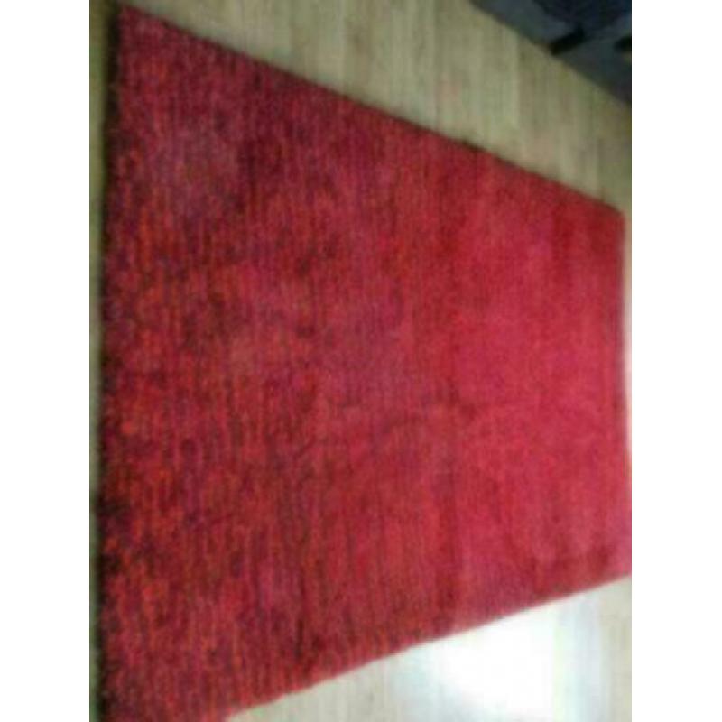 vloerkleed wol rood paars gemeleerd design jaren 70 retro