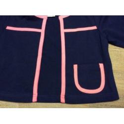 Nieuw vestje LoFff blauw met roze bies meisje merk 110/116