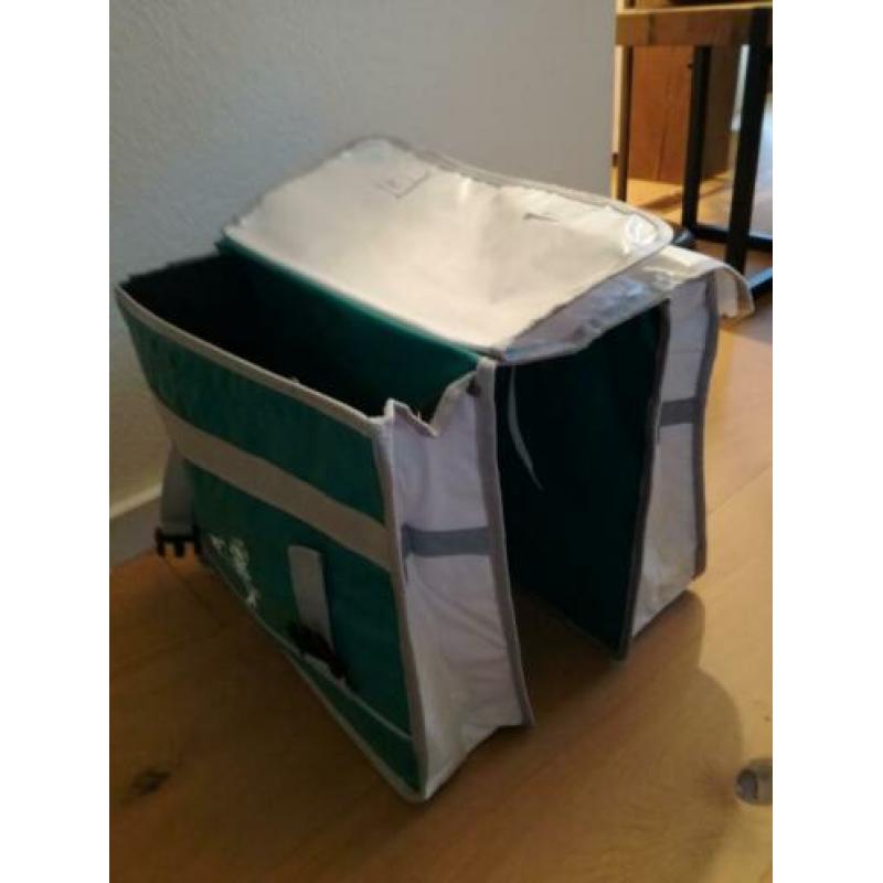 mooie dubbele fietstas .Inhoud 2 x 14 ltr inhoud