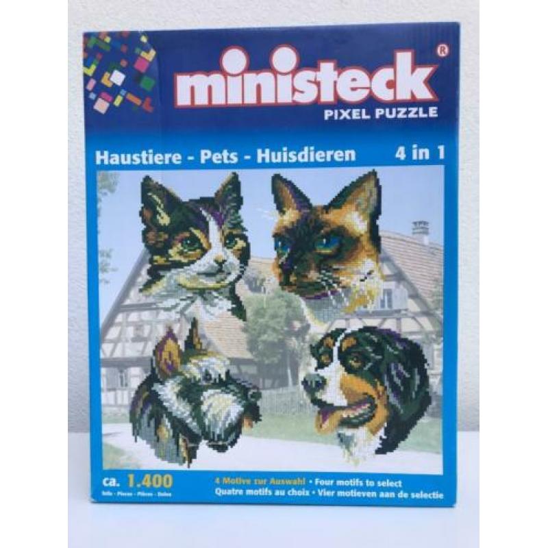 Ministeck Pixel Puzzle 4 in 1 Huisdieren