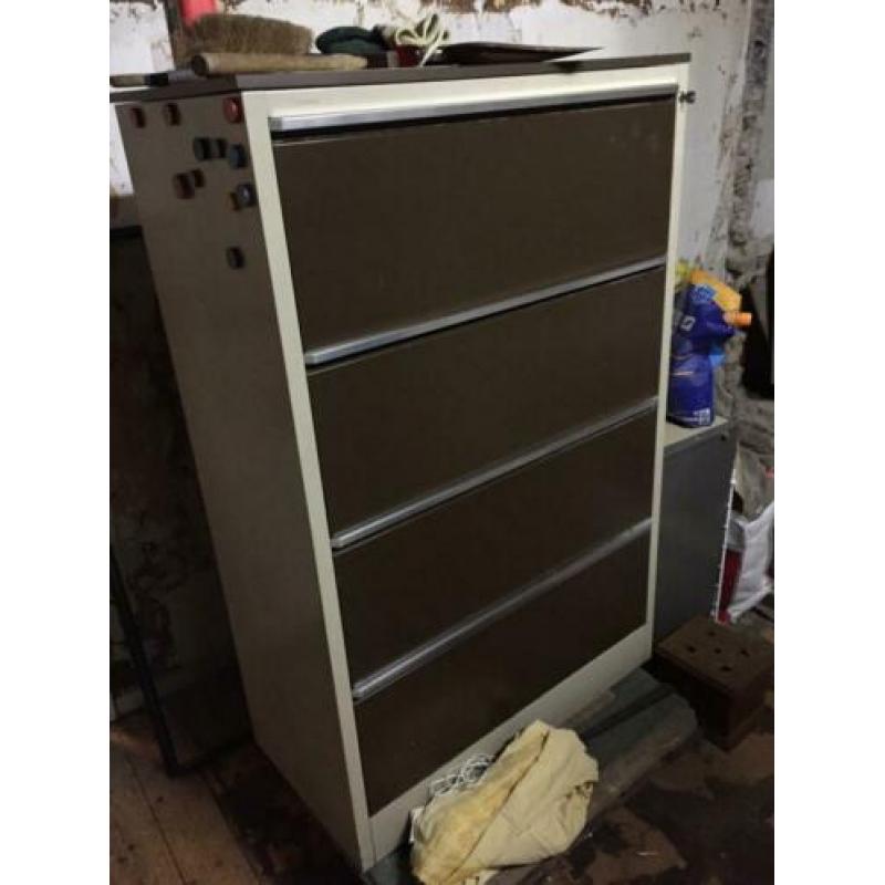 Stalen kasten, Archiefkasten, Ladekasten, Gispen, vintage