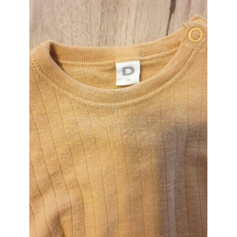 Wollen Dilling shirt okergeel maat 74