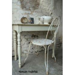 brocante oude Franse tuinstoel / stoeltje / ijzeren stoel