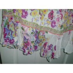 Made in India Ibiza Gebloemde Katoen Maxi Lang Rok mt M/L
