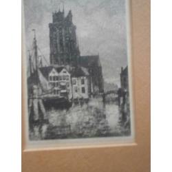 DORDRECHT, Mooi klein etsje, Kerk en Haven, OP MATTHES