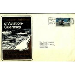 1973 FDC Gouden Jubileum Luchtv.verbindingen Guernsey en V.K