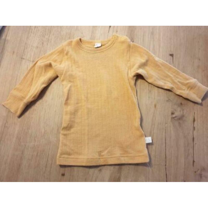 Wollen Dilling shirt okergeel maat 74