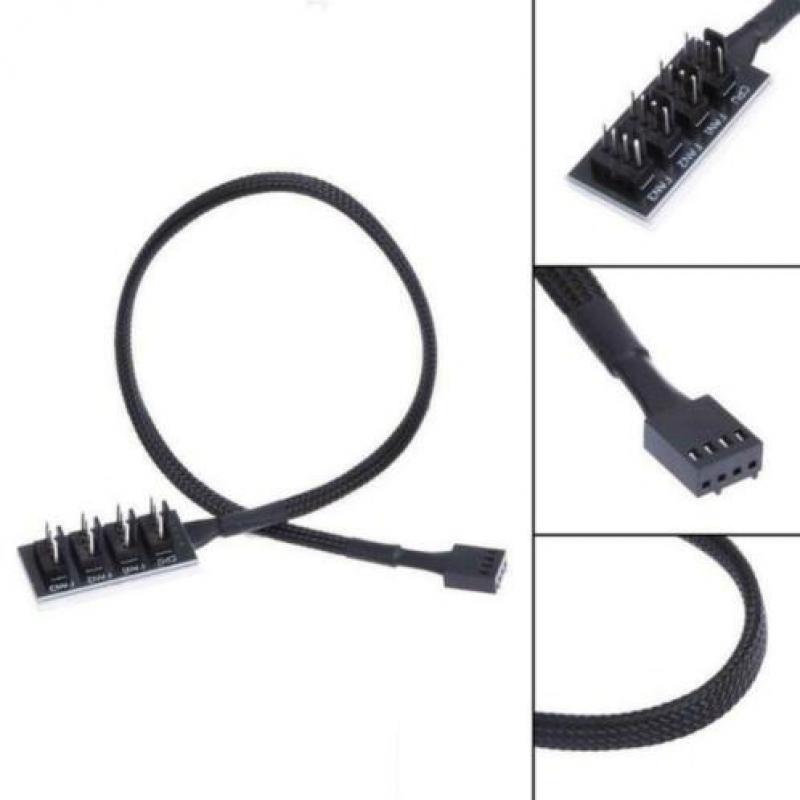Female To 4 Male 4 Pin Port koeling fan kabel splitter
