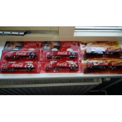 Coca-Cola trucks miniatuur vrachtwagens 9 stuks nieuw