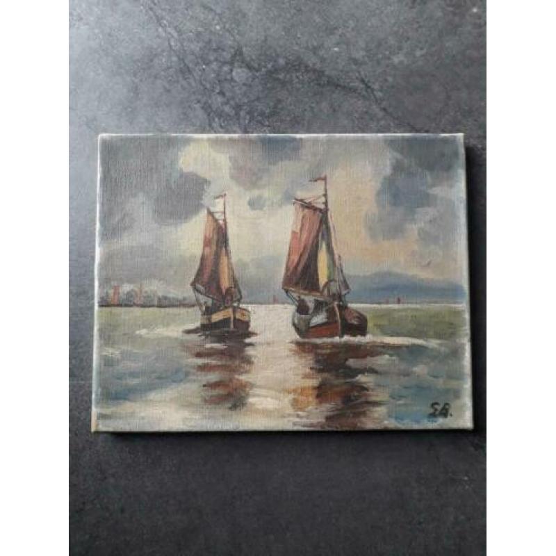 Schilderij zeilschepen