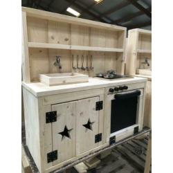 Speelkeuken steigerhout NIEUW