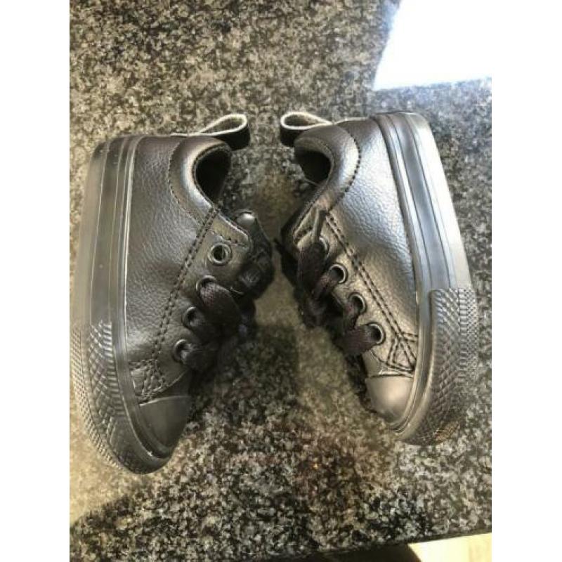 Converse all stars leer zwart maat 20
