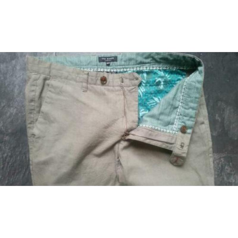 Ted Baker London slim fit katoenen heren broek groen mt S
