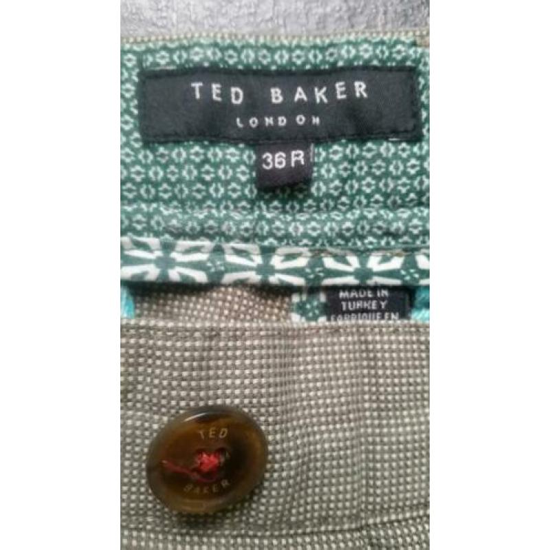 Ted Baker London slim fit katoenen heren broek groen mt S