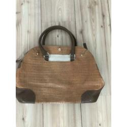 Furla tas krokodillenleer beige