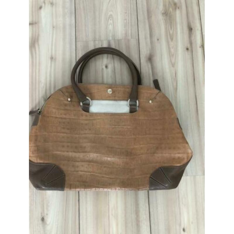 Furla tas krokodillenleer beige