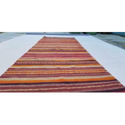Vintage kelim kleed loper 333x113 cm vloerkleed tapijt kelim