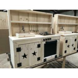 Speelkeuken steigerhout NIEUW