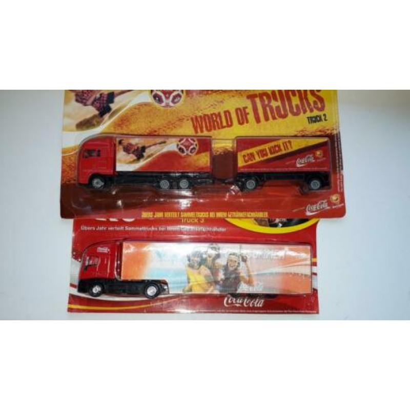 Coca-Cola trucks miniatuur vrachtwagens 9 stuks nieuw