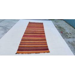 Vintage kelim kleed loper 333x113 cm vloerkleed tapijt kelim