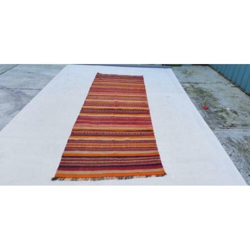 Vintage kelim kleed loper 333x113 cm vloerkleed tapijt kelim