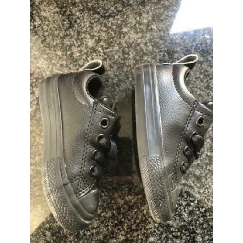 Converse all stars leer zwart maat 20