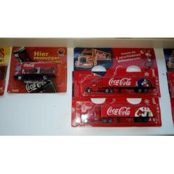 Coca-Cola trucks miniatuur vrachtwagens 9 stuks nieuw