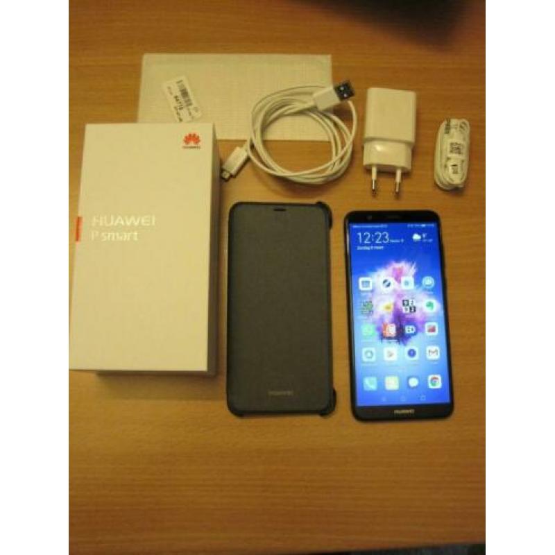 Huawei P-Smart, krasvrij scherm, incl hoesje