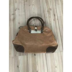 Furla tas krokodillenleer beige
