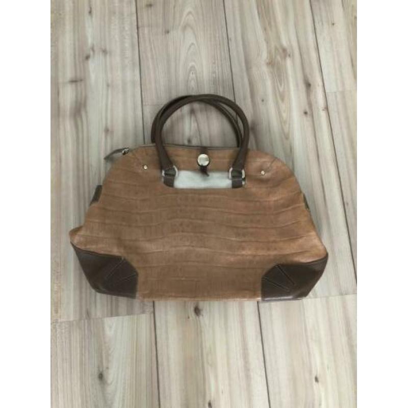 Furla tas krokodillenleer beige