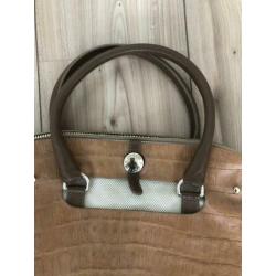 Furla tas krokodillenleer beige
